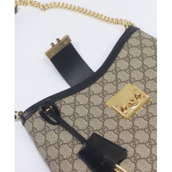 Fake Gucci Padlock GG Medium Shoulder Bag 795113 Black Replica Replica Gucci Padlock GG Medium Shoulder Bag 795113 Black