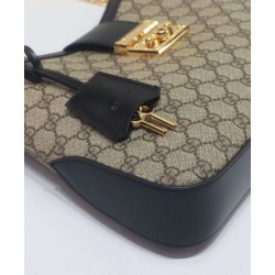 Fake Gucci Padlock GG Medium Shoulder Bag 795113 Black Replica Replica Gucci Padlock GG Medium Shoulder Bag 795113 Black