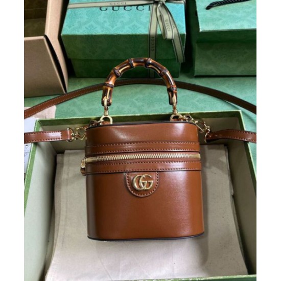 Replica Gucci Mini Bamboo Shoulder Bag 760200 Coffee