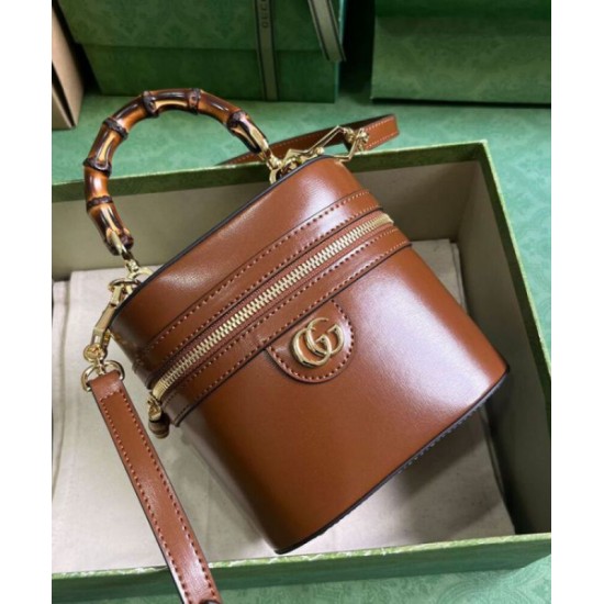 Replica Gucci Mini Bamboo Shoulder Bag 760200 Coffee
