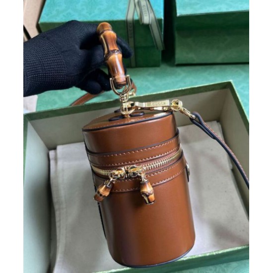 Replica Gucci Mini Bamboo Shoulder Bag 760200 Coffee
