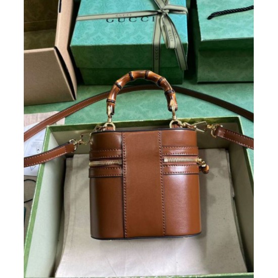 Replica Gucci Mini Bamboo Shoulder Bag 760200 Coffee