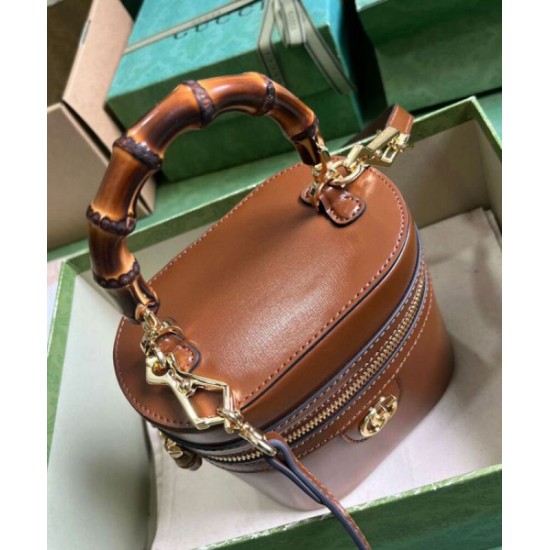 Replica Gucci Mini Bamboo Shoulder Bag 760200 Coffee