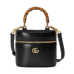 Replica Gucci Mini Bamboo Shoulder Bag 760200 Black