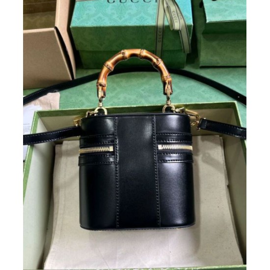 Replica Gucci Mini Bamboo Shoulder Bag 760200 Black