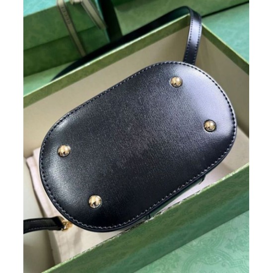 Replica Gucci Mini Bamboo Shoulder Bag 760200 Black