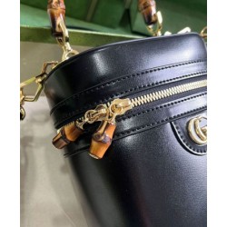 Fake Gucci Mini Bamboo Shoulder Bag 760200 Black Replica Replica Gucci Mini Bamboo Shoulder Bag 760200 Black