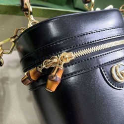 Replica Gucci Mini Bamboo Shoulder Bag 760200 Black