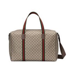 Replica Gucci Maxi Duffle Bag With Web 760152 Dark Coffee