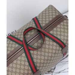Replica Gucci Maxi Duffle Bag With Web 760152 Dark Coffee