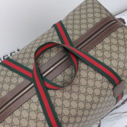 Replica Gucci Maxi Duffle Bag With Web 760152 Dark Coffee