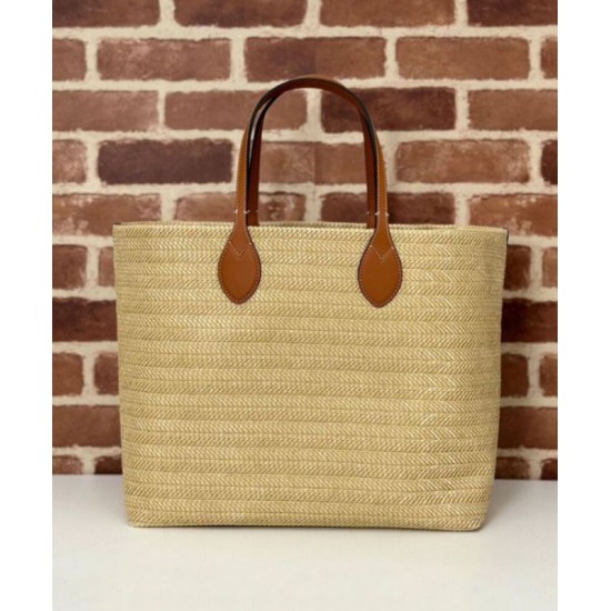 Fake Gucci Medium Straw-Effect Tote 779666 Apricot Replica Replica Gucci Medium Straw-Effect Tote 779666 Apricot