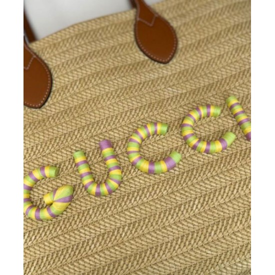 Fake Gucci Medium Straw-Effect Tote 779666 Apricot Replica Replica Gucci Medium Straw-Effect Tote 779666 Apricot
