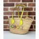 Fake Gucci Mini Straw Tote With Gucci Logo 782381 Yellow Replica