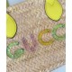 Fake Gucci Mini Straw Tote With Gucci Logo 782381 Yellow Replica