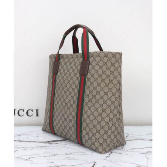 Fake Gucci GG Tender Medium Tote Bag 763287 Dark Coffee Replica