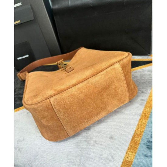 Fake YSL Saint Laurent Le 5 A 7 Supple Small In Suede Coffee Replica