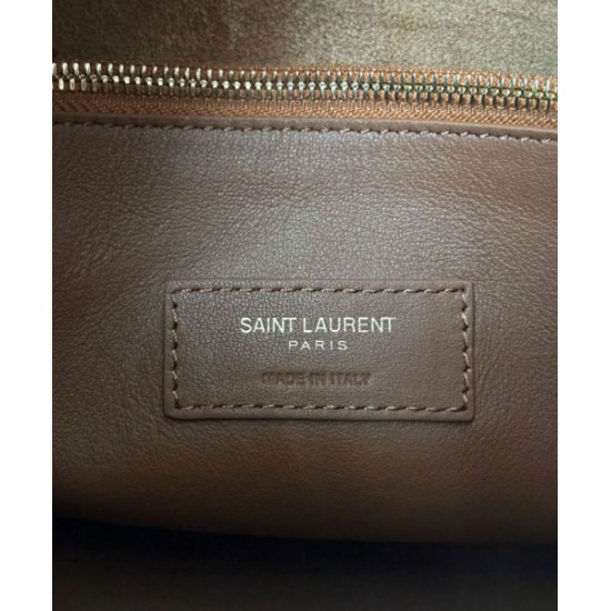 Fake YSL Saint Laurent Le 5 A 7 Supple Small In Suede Coffee Replica