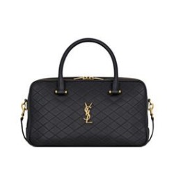 Replica YSL Saint Laurent Lyia Duffle In Quilted Lambskin Black