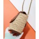 Replica YSL Saint Laurent Mini Manon In Raffia And Aged Vegetable-Tanned Leather Coffee Replica YSL Saint Laurent Mini Manon In Raffia And Aged Vegetable-Tanned Leather Coffee