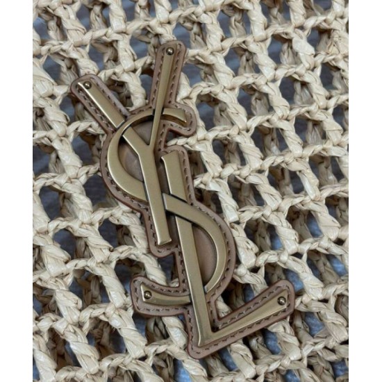 Fake YSL Saint Laurent Oxalis Bag In Raffia Macrame Apricot Replica
