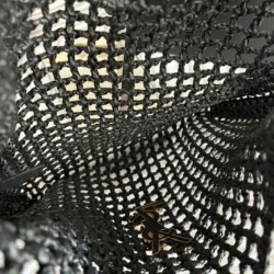 Fake YSL Saint Laurent Oxalis Bag In Raffia Macrame Black Replica