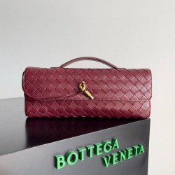 Replica Bottega Veneta Andiamo Clutch with Handle Barolo Intrecciato Lambskin