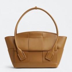 Replica Bottega Veneta Arco Medium Bag Caramel Intrecciato Calfskin