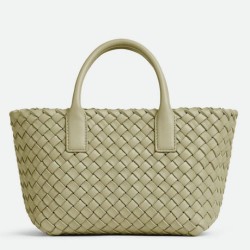 Replica Bottega Veneta Mini Cabat Bag Travertine Intrecciato Lambskin