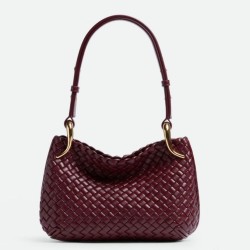 Replica Bottega Veneta Clicker Small Bag Bordeaux Intrecciato Lambskin