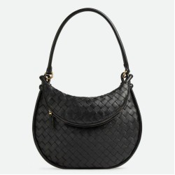Replica Bottega Veneta Gemelli Medium Bag Black Intrecciato Lambskin