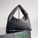 Fake Bottega Veneta Small Hop Bag Black Intrecciato Calfskin Replica Fake Bottega Veneta Small Hop Bag Black Intrecciato Calfskin Replica