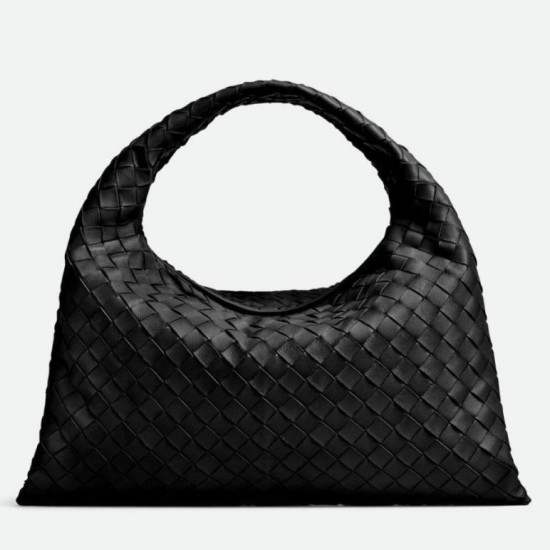 Fake Bottega Veneta Small Hop Bag Black Intrecciato Calfskin Replica Fake Bottega Veneta Small Hop Bag Black Intrecciato Calfskin Replica