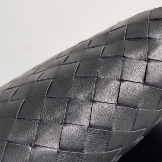 Fake Bottega Veneta Small Hop Bag Black Intrecciato Calfskin Replica Fake Bottega Veneta Small Hop Bag Black Intrecciato Calfskin Replica