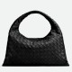 Fake Bottega Veneta Small Hop Bag Black Intrecciato Calfskin Replica Fake Bottega Veneta Small Hop Bag Black Intrecciato Calfskin Replica