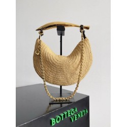 Replica Bottega Veneta Sardine Small Bag with Chain Natural Raffia Replica Bottega Veneta Sardine Small Bag with Chain Natural Raffia