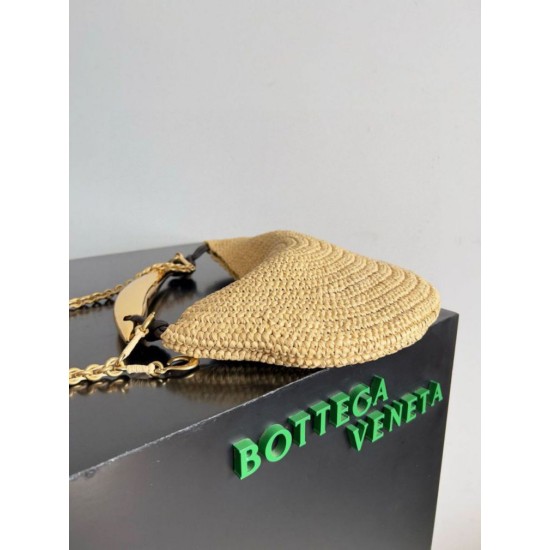 Replica Bottega Veneta Sardine Small Bag with Chain Natural Raffia Replica Bottega Veneta Sardine Small Bag with Chain Natural Raffia