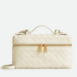 Fake Bottega Veneta Bang Bang Vanity Case Ivory Intrecciato  Replica