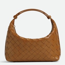 Fake Bottega Veneta Mini Wallace Bag Brown Intrecciato Calfskin Replica