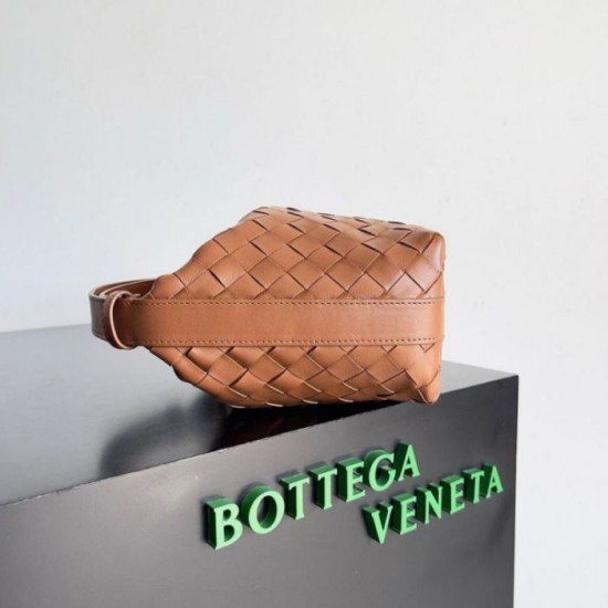 Fake Bottega Veneta Mini Wallace Bag Brown Intrecciato Calfskin Replica Fake Bottega Veneta Mini Wallace Bag Brown Intrecciato Calfskin Replica