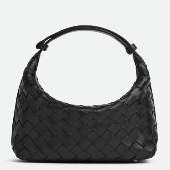 Replica Bottega Veneta Mini Wallace Bag Black Intrecciato Calfskin Replica Bottega Veneta Mini Wallace Bag Black Intrecciato Calfskin
