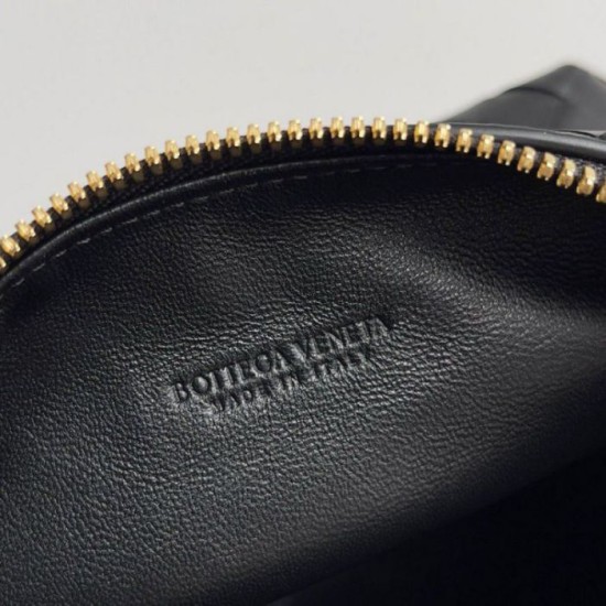 Replica Bottega Veneta Mini Wallace Bag Black Intrecciato Calfskin Replica Bottega Veneta Mini Wallace Bag Black Intrecciato Calfskin