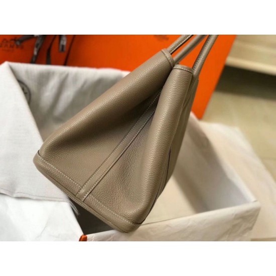 Replica Hermes Garden Party 36 Bag Grey Clemence Calfskin Fake Hermes Garden Party 36 Bag Grey Clemence Calfskin Replica