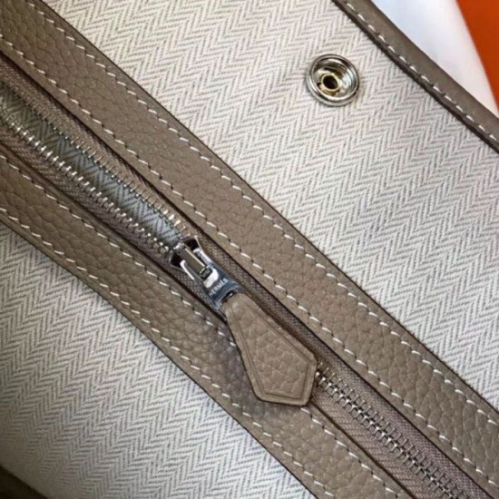 Replica Hermes Garden Party 36 Bag Grey Clemence Calfskin Fake Hermes Garden Party 36 Bag Grey Clemence Calfskin Replica