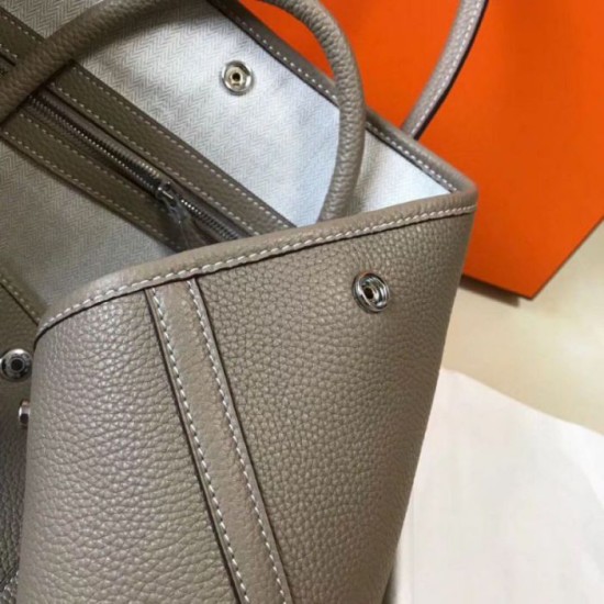 Replica Hermes Garden Party 36 Bag Grey Clemence Calfskin Fake Hermes Garden Party 36 Bag Grey Clemence Calfskin Replica