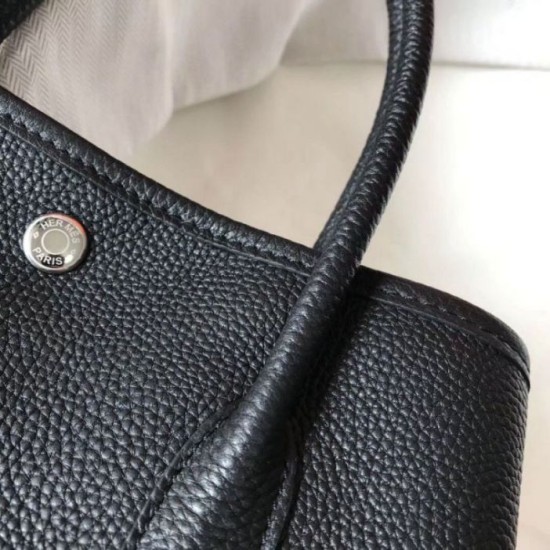 Replica Hermes Garden Party 36 Bag Black Clemence Calfskin Replica Hermes Garden Party 36 Bag Black Clemence Calfskin