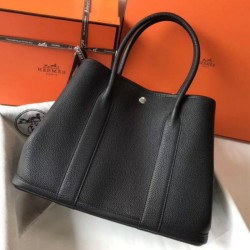 Replica Hermes Garden Party 36 Bag Black Clemence Calfskin