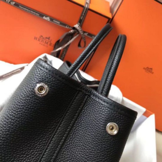 Replica Hermes Garden Party 36 Bag Black Clemence Calfskin Replica Hermes Garden Party 36 Bag Black Clemence Calfskin