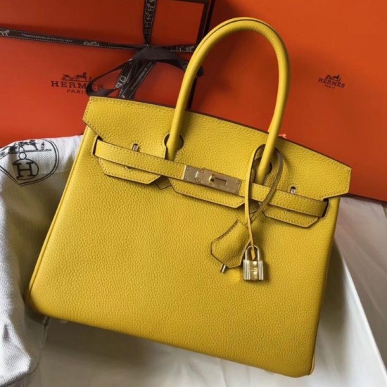 Replica Hermes Birkin 30cm Bag Yellow Clemence Fake Hermes Birkin 30cm Bag Yellow Clemence Replica