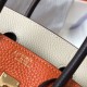 Replica Hermes Tri-Color Birkin 35cm Bag Orange/White/Black Clemence Fake Hermes Tri-Color Birkin 35cm Bag Orange/White/Black Clemence Replica